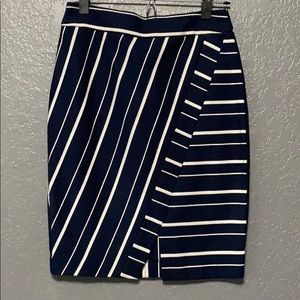 Petite Loft Blue Striped Skirt